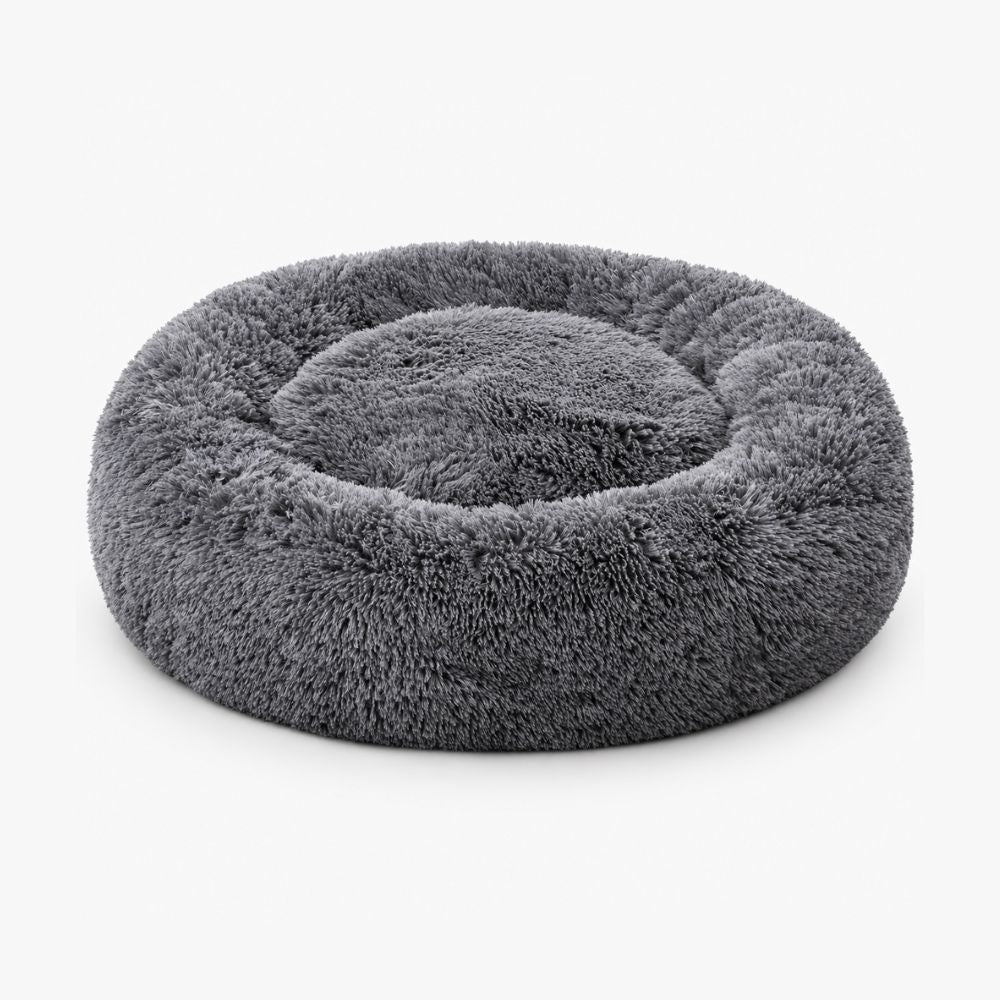 Cama redonda NUBE para perro en gris oscuro sobre fondo claro